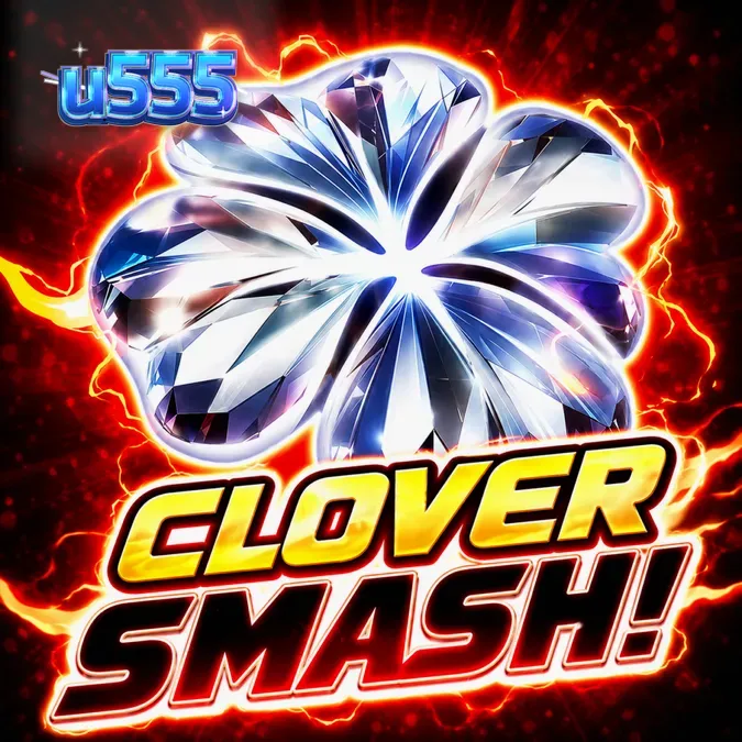 Interface do jogo Clover Smash com símbolos de trevos e design clássico.